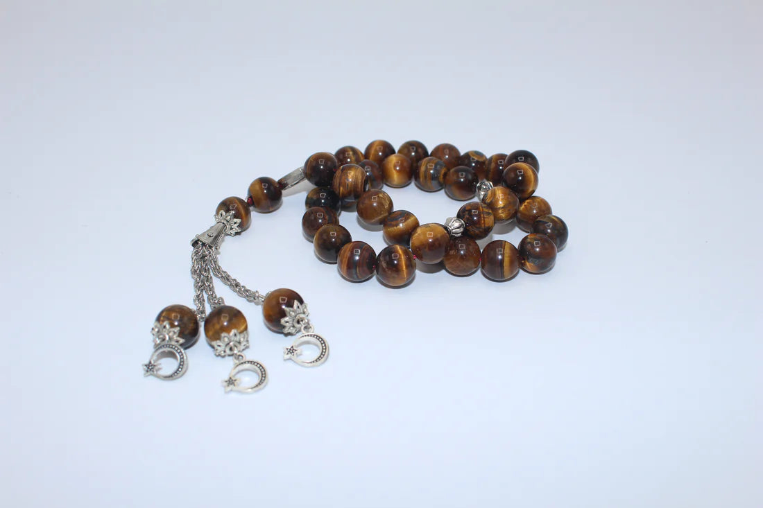 Tiger Eye Aqeeq Tasbih 10mm/ 33Beads