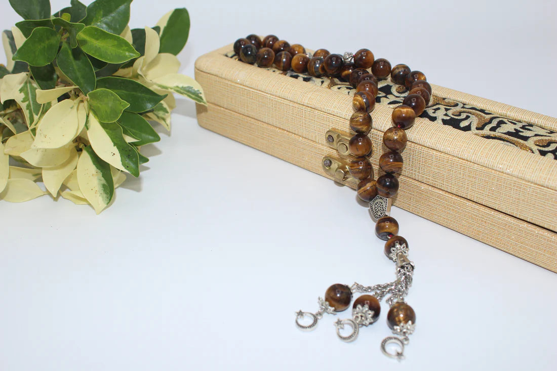 Tiger Eye Aqeeq Tasbih 10mm/ 33Beads