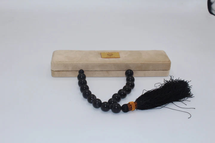 Black Aqeeq Tasbih 16 mm/17 Beads