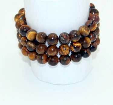 Tiger Eye Bracelet for Him & Her ( 16 Beads ,10mm size)